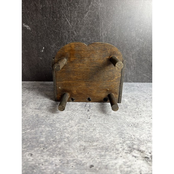 Handmade Wood Doll Chair Vintage With Hearts - Picture 5 of 9